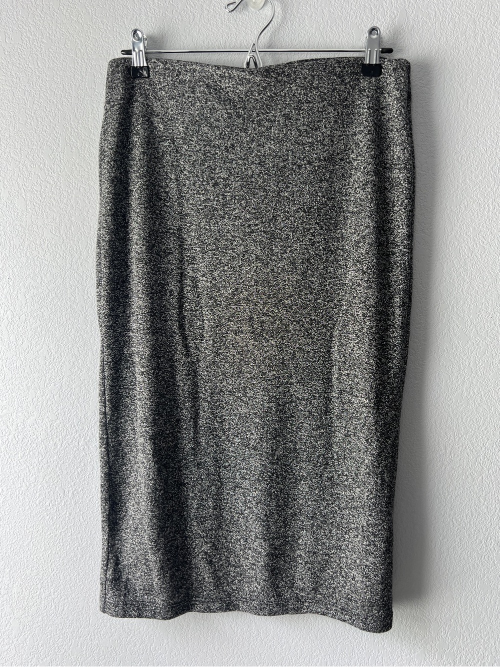 Old Navy Womens M Gray Heather Midi Pencil Skirt Knit Minimalist Office Workwear